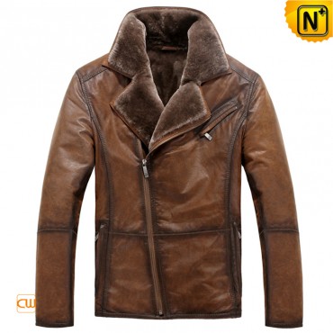 Brown Shearling Jacket CW819066 jackets.cwmalls.com