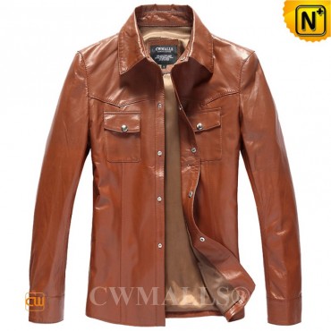Button-up Leather Shirt