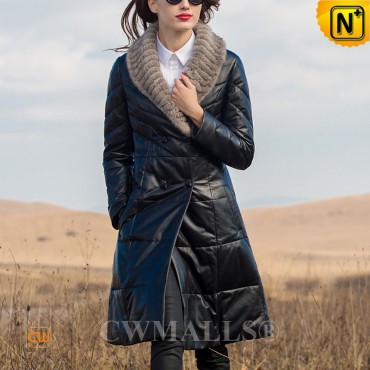 Fur Black Leather Coat