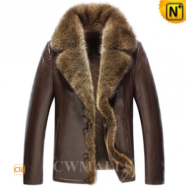 Fur Trimmed Shearling Jacket CW890105 jackets.cwmalls.com