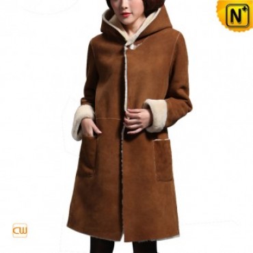 Hooded Shearling Coat Women CW695125 jackets.cwmalls.com