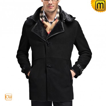 Mens Black Sheepskin Leather Fur Coat CW868903 jackets.cwmalls.com