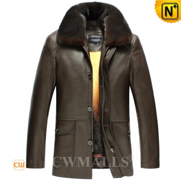 Mink Fur Lined Coat CW890135 jackets.cwmalls.com