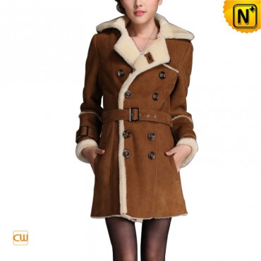 Sheepskin Pea Coat Women CW695161 jackets.cwmalls.com