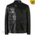 CWMALLS® Black Leather Multi-pocket Field Jacket CW825996 