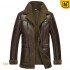 CWMALLS® Brown Sheepskin Leather Coat for Men CW852261