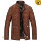 Brown Leather Quilted Jacket cw850009 jackets.cwmalls.com
