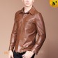 Mens Brown Leather Shirt